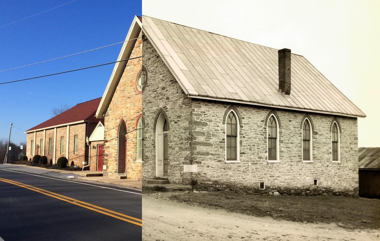 A time-lapse photo of the church.