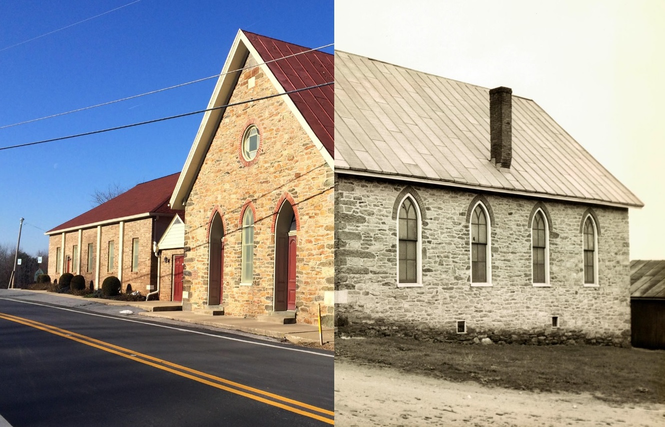 A time-lapse photo of the church.