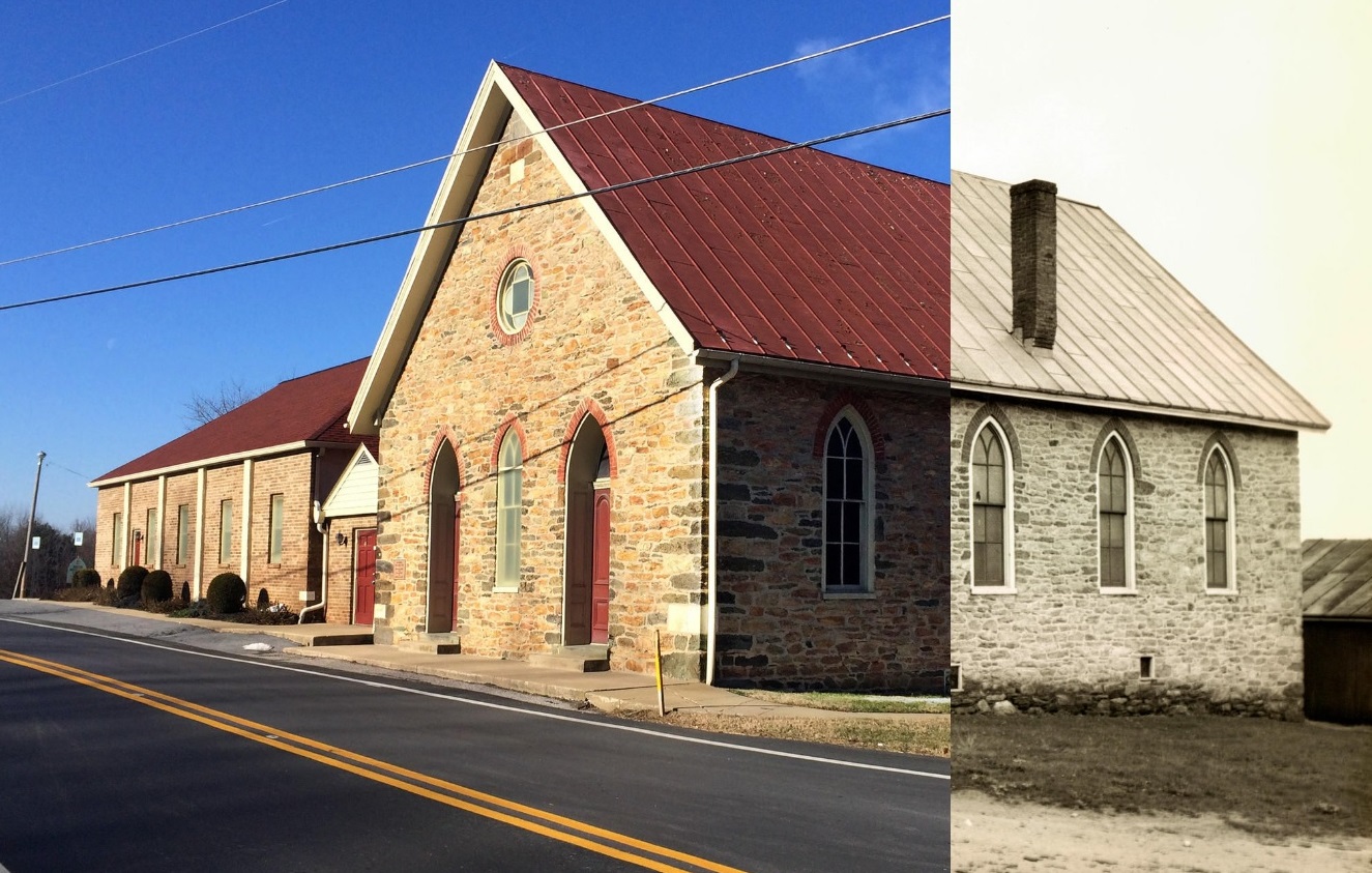 A time-lapse photo of the church.