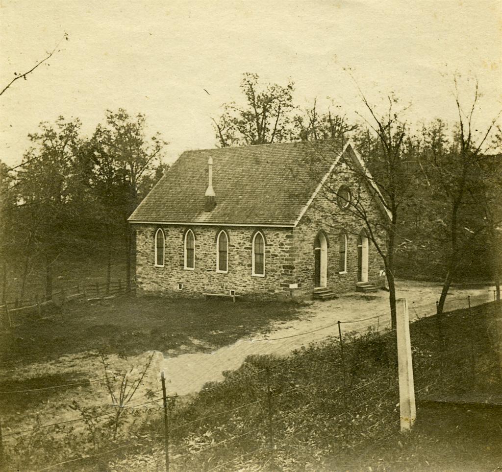 An old photo of the church, likely taken shortly after rebuilding in 1883.